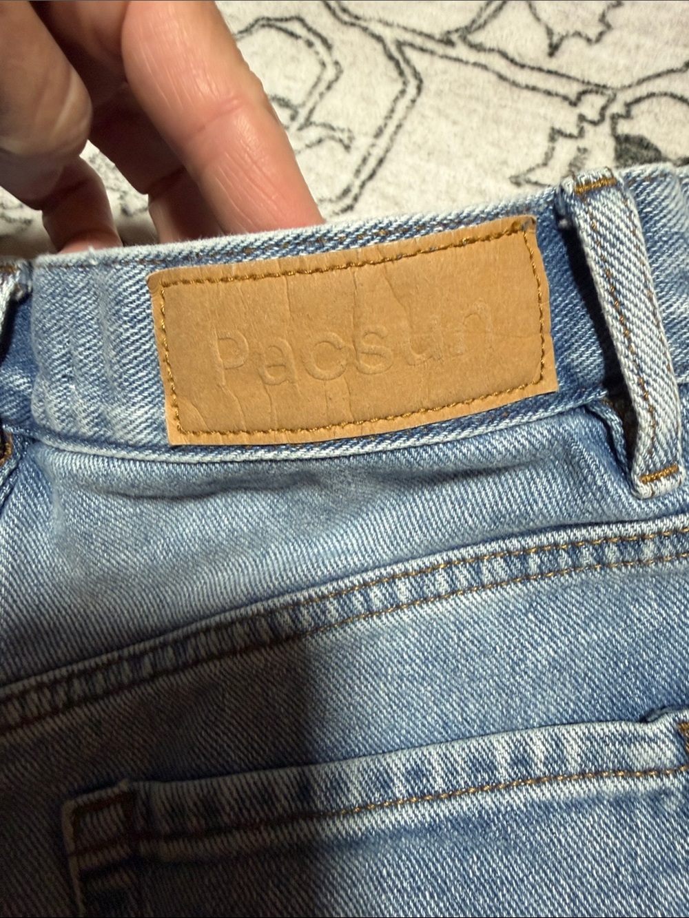 PacSun Light Blue High-Rise Distressed Denim Shorts - Picture 6 of 6
